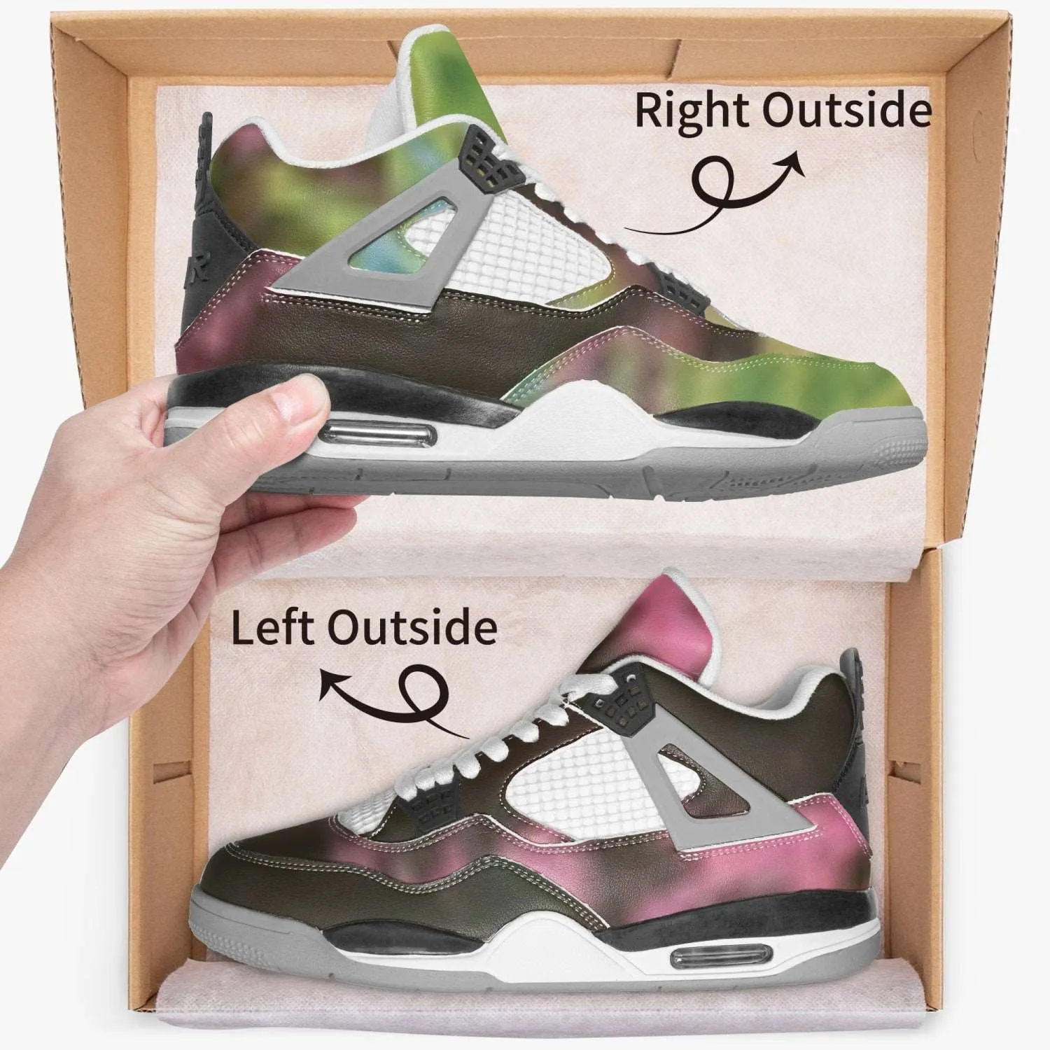699. AJ4 Basketball Sneakers -Grey Sole