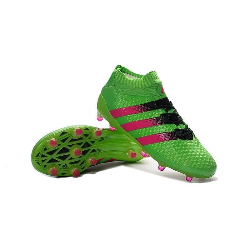 ADIDAS ACE 16.1 PRIMEKNIT FG - SOLAR GREENSHOCK PINKCORE BLACK