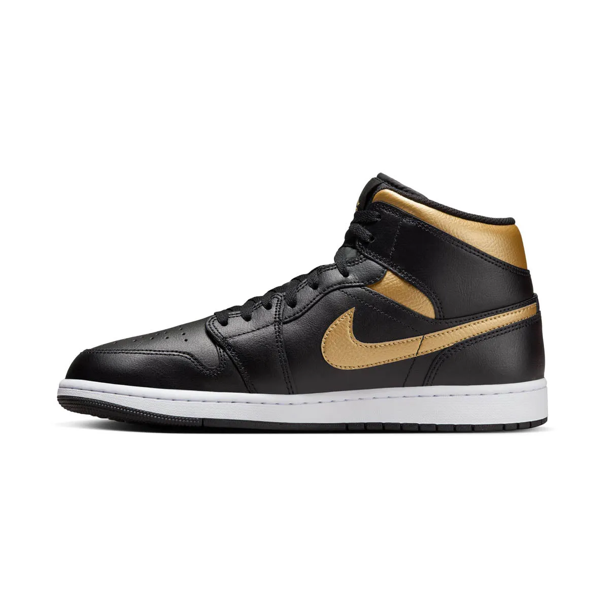 Air Jordan 1 Mid 'Black Metallic Gold' Men's Shoes