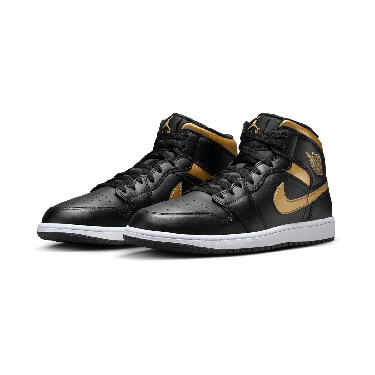 Air Jordan 1 Mid 'Black Metallic Gold' Men's Shoes