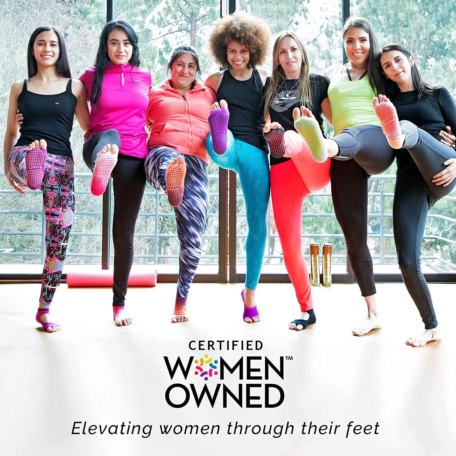 Allegro Toeless Non-Slip Grip Socks - Yoga, Barre, Pilates, Home & Leisure - 1 Pair, Black