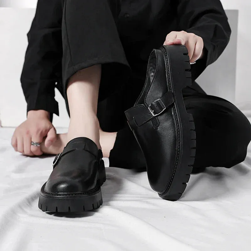 Amozae- Sinpyeong Chunky Faux Leather Mules