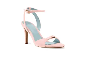 ANNA HIGH HEELS SANDALS - PINK VELVET