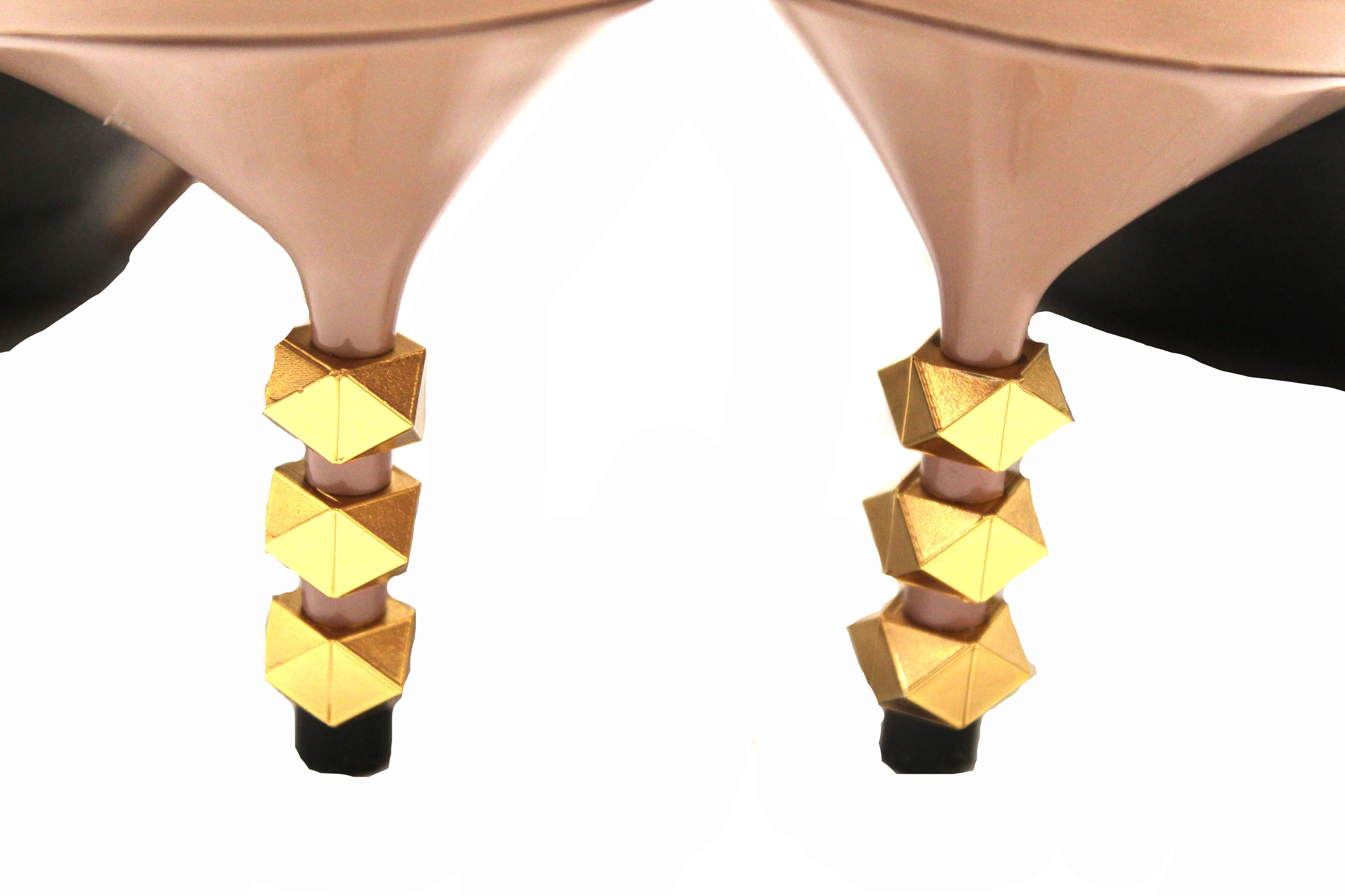 Authentic Valentino Garavani Rockstud Slingback Pump Beige Smooth Leather with Sculpted Heel