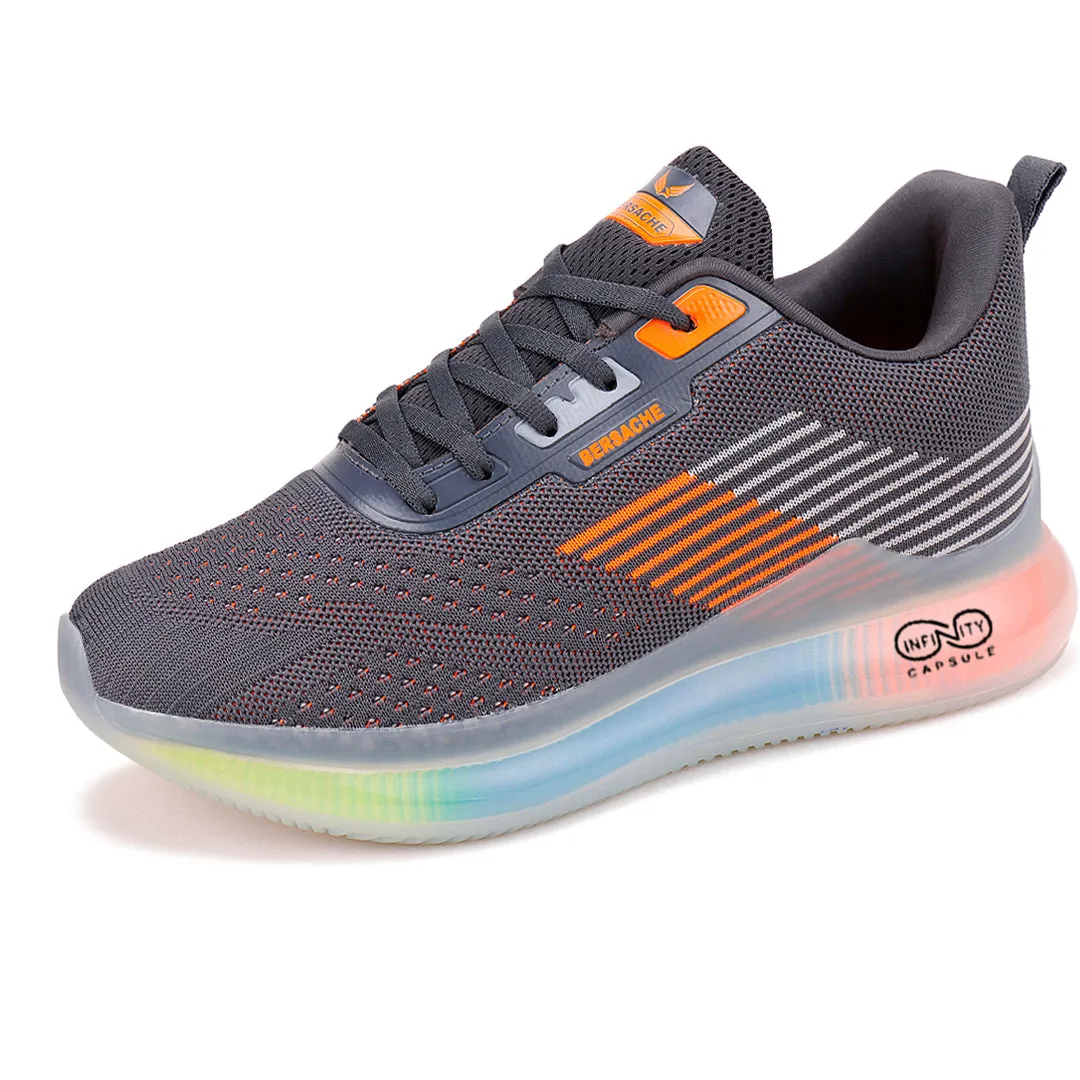 Bersache Lightweight Sports Running Shoes For Men Grey-9029