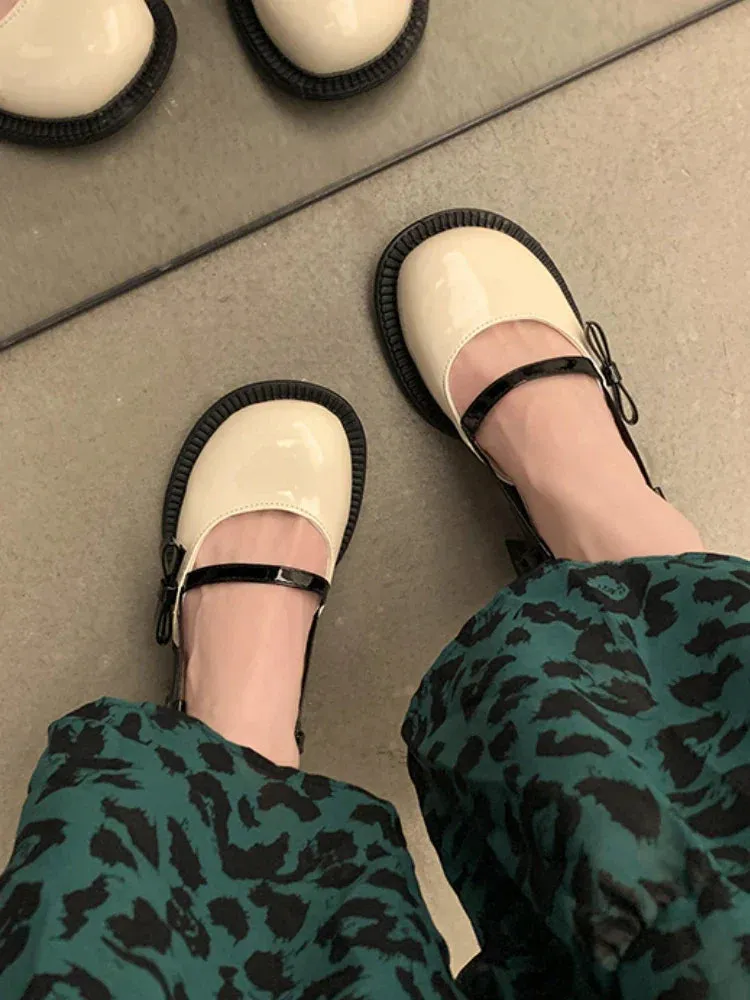 binfenxie  -  Mary Janes Platform Shoes Buckle Bow Round Toe Sweet Shoes Lolita Hollow Fairy Elegant Sandals Shoes Woman Casual 2024 Summer