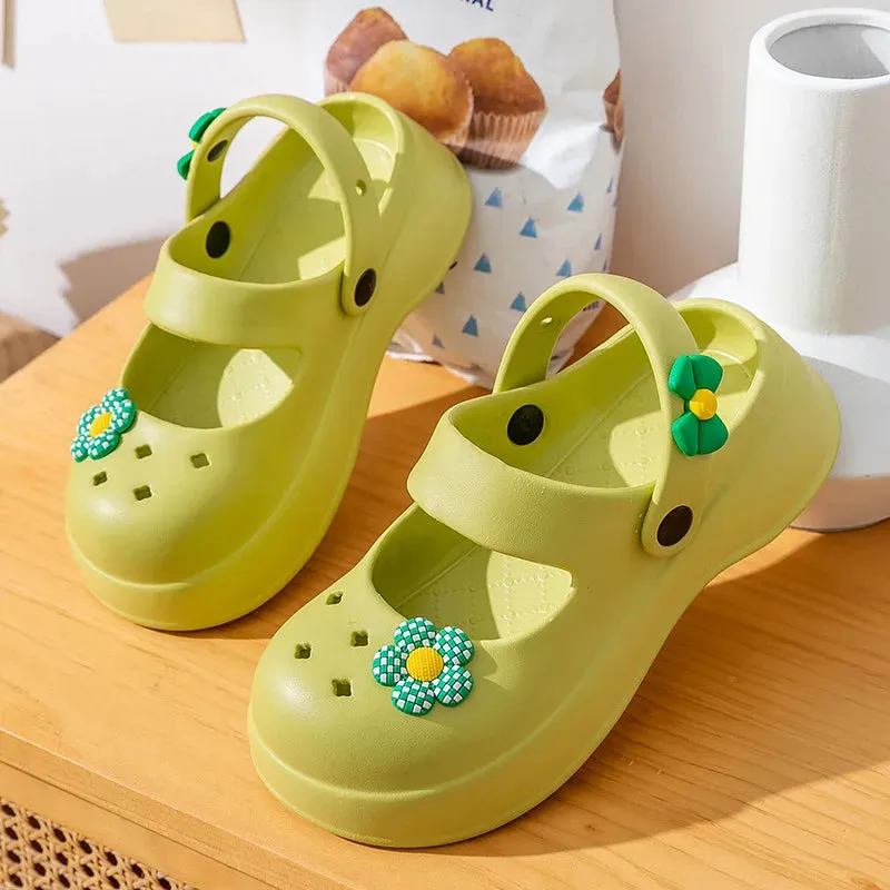 binfenxie  -  Princess Style Women's Hole Shoes Perforated Shoes Women's New Summer Beach Shoes Non-slip Lovely Slippers Wear Casual Sandals