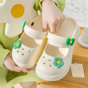 binfenxie  -  Princess Style Women's Hole Shoes Perforated Shoes Women's New Summer Beach Shoes Non-slip Lovely Slippers Wear Casual Sandals