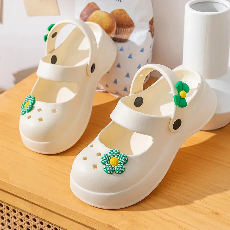 binfenxie  -  Princess Style Women's Hole Shoes Perforated Shoes Women's New Summer Beach Shoes Non-slip Lovely Slippers Wear Casual Sandals