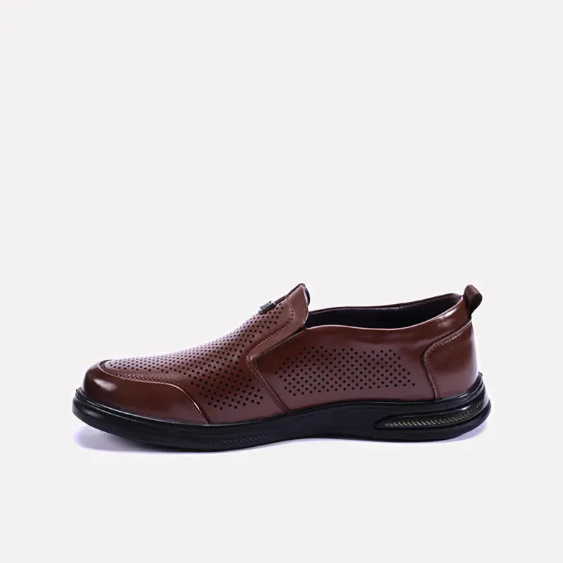 Callum Brown Perforated Slip On Casual Shoes 0160469