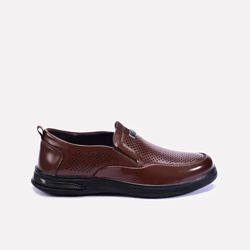 Callum Brown Perforated Slip On Casual Shoes 0160469