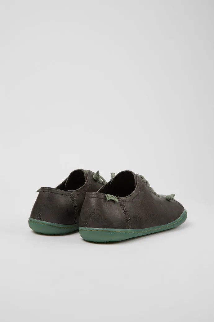 Camper Women's 20848 Peu Leather Lace-Up Casual Shoes Grey
