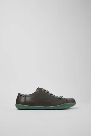 Camper Women's 20848 Peu Leather Lace-Up Casual Shoes Grey
