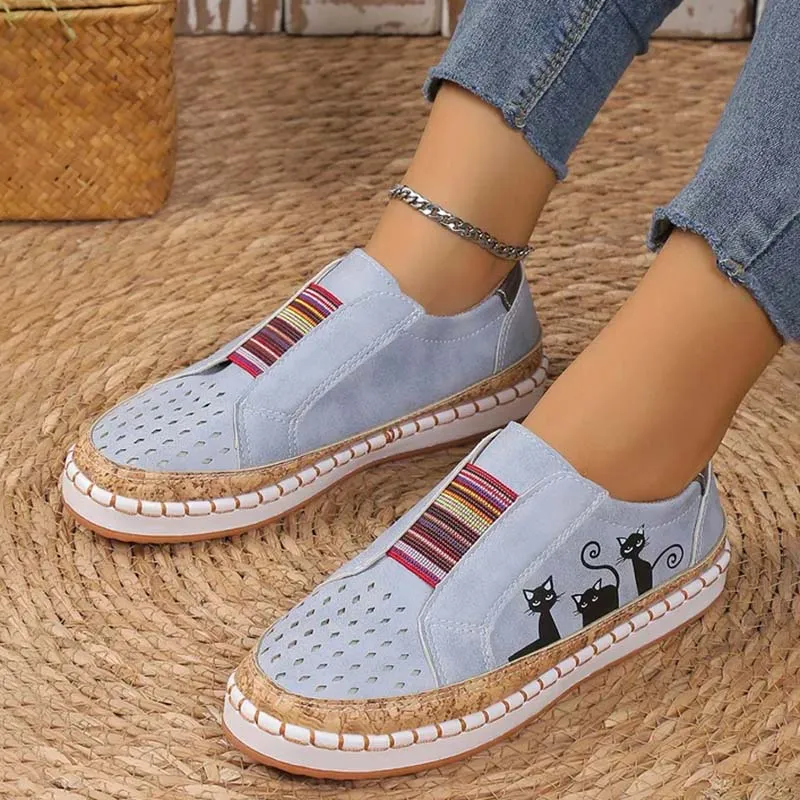 Casual Cat Print Shoes