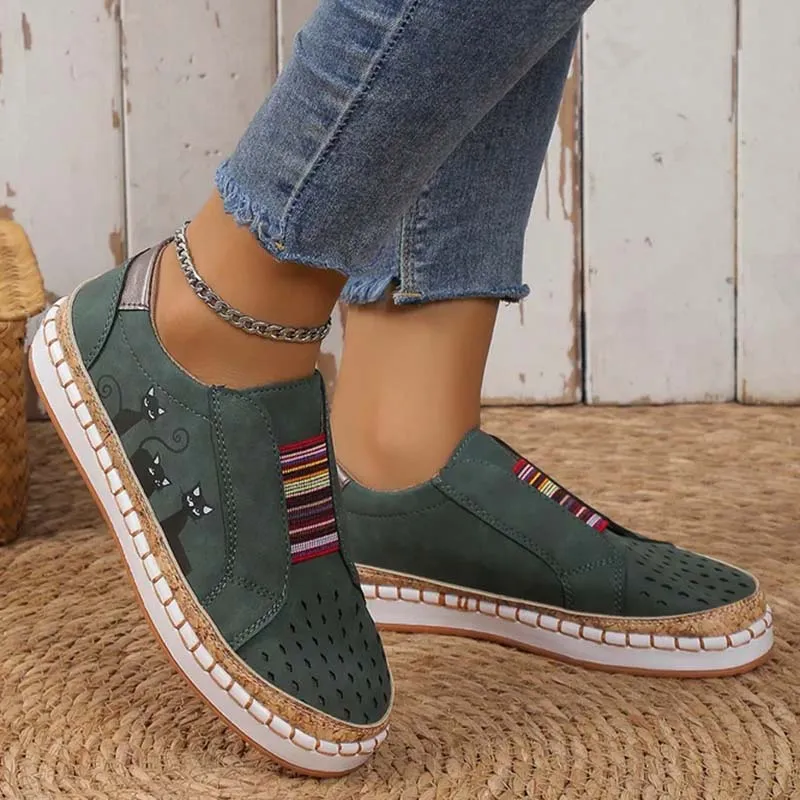 Casual Cat Print Shoes
