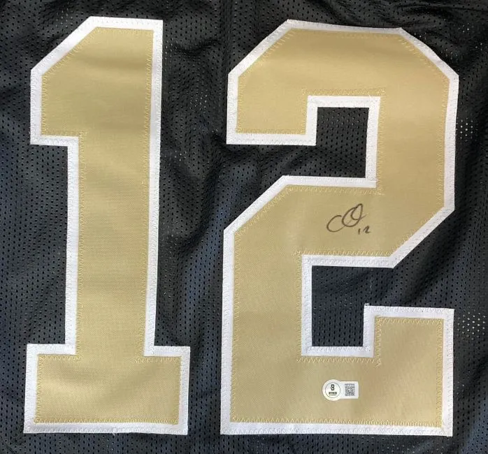Chris Olave New Orleans Signed Black Football Jersey BAS