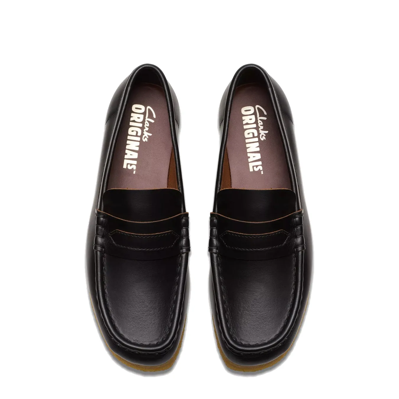 Clarks Originals Womens Wallabee Loafer Black Smooth Leather