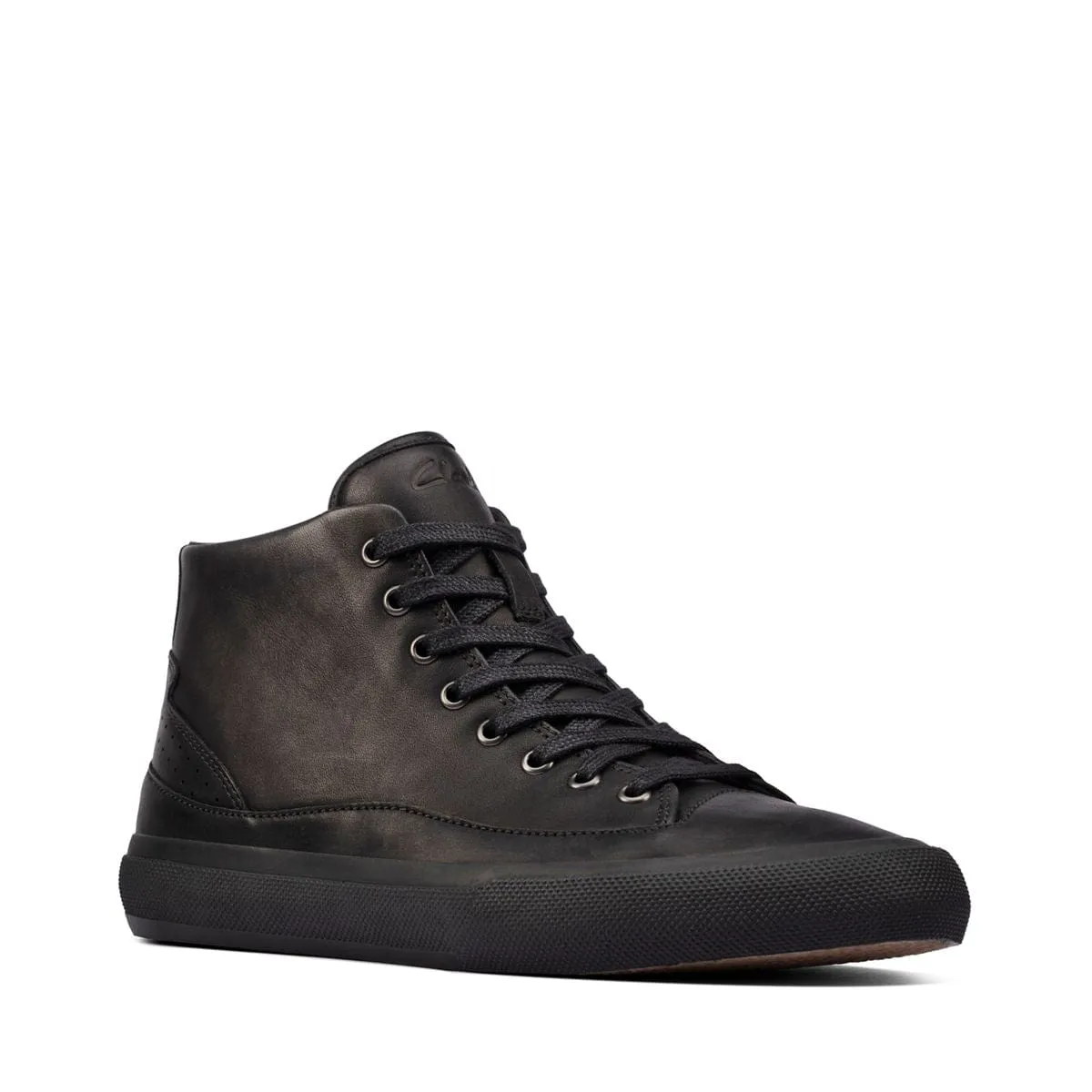 Clarks Women's Acely Zip Hi Sneakers- Black Leather