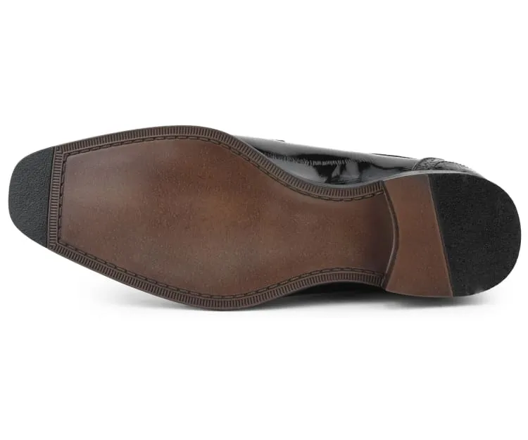 Dallas Black Oxford Dress Shoes Eel Skin Vegan