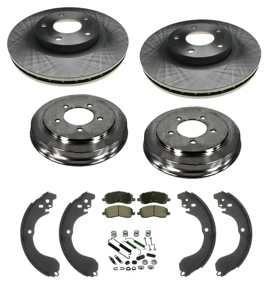 Disc Rotors Drums Brake Pads Brake Shoes Spring Kit for Jeep Patriot 08-13