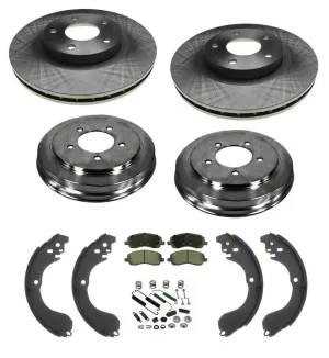 Disc Rotors Drums Brake Pads Brake Shoes Spring Kit for Jeep Patriot 08-13