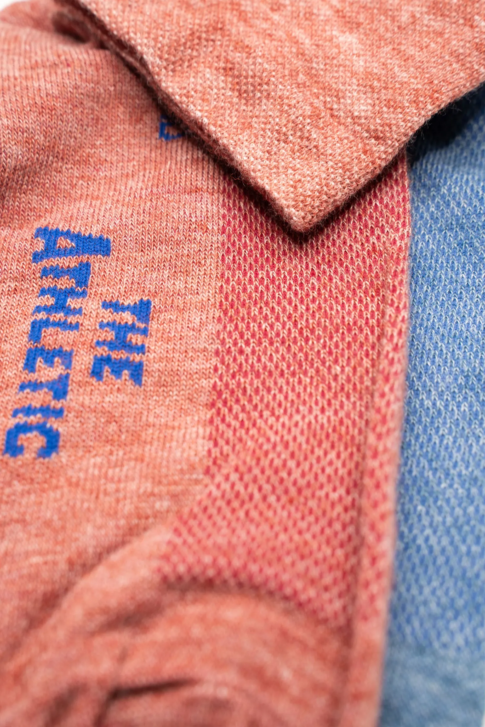 Final Sale - Elevation Blue and Pink Lightweight Wool Blend Socks