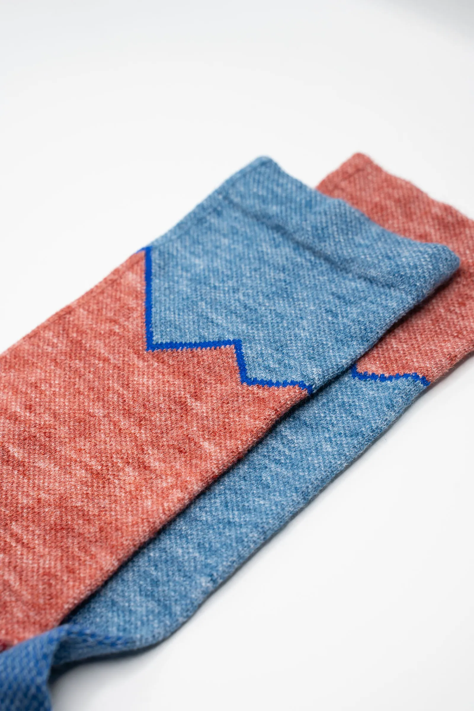 Final Sale - Elevation Blue and Pink Lightweight Wool Blend Socks
