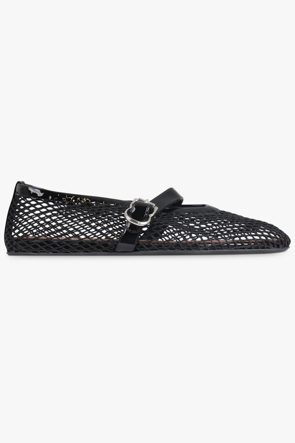 Fishnet Mesh Ballet Flat | Black