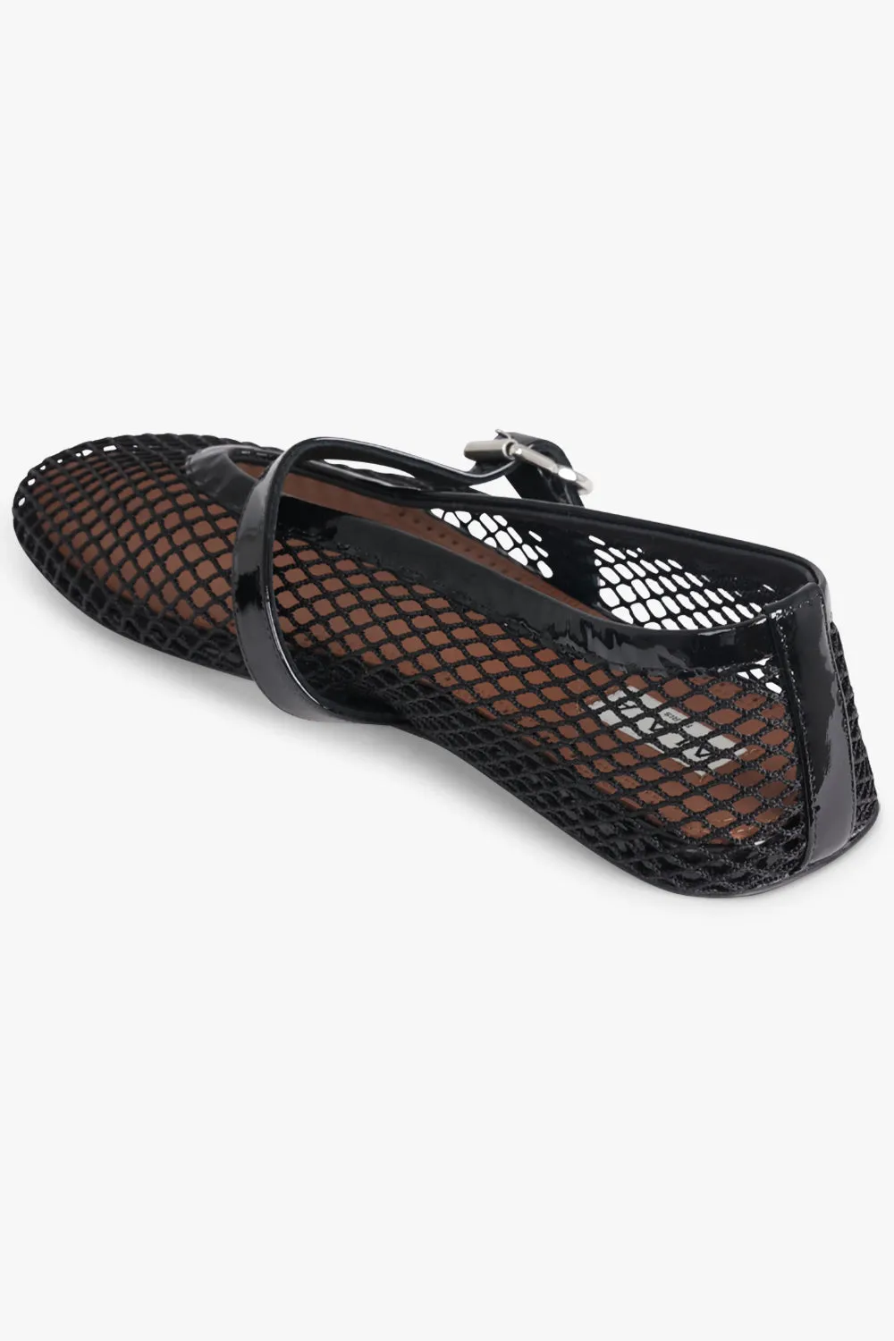 Fishnet Mesh Ballet Flat | Black