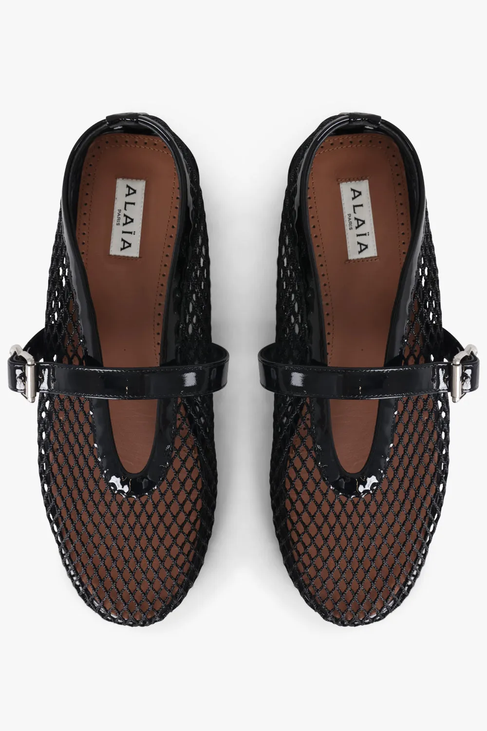 Fishnet Mesh Ballet Flat | Black