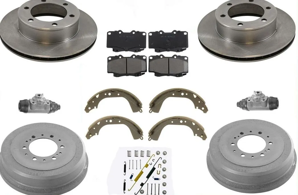 Fits 99-03 Tacoma 4 Wheel Drive 6 Lug Front & Rear Brake Kit W/ Wheel Cylinders