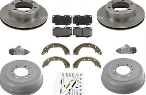 Fits 99-03 Tacoma 4 Wheel Drive 6 Lug Front & Rear Brake Kit W/ Wheel Cylinders