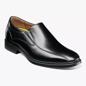 Florsheim Boys Forecast Solid Black Slip-on Leather Dress Shoes - Wide