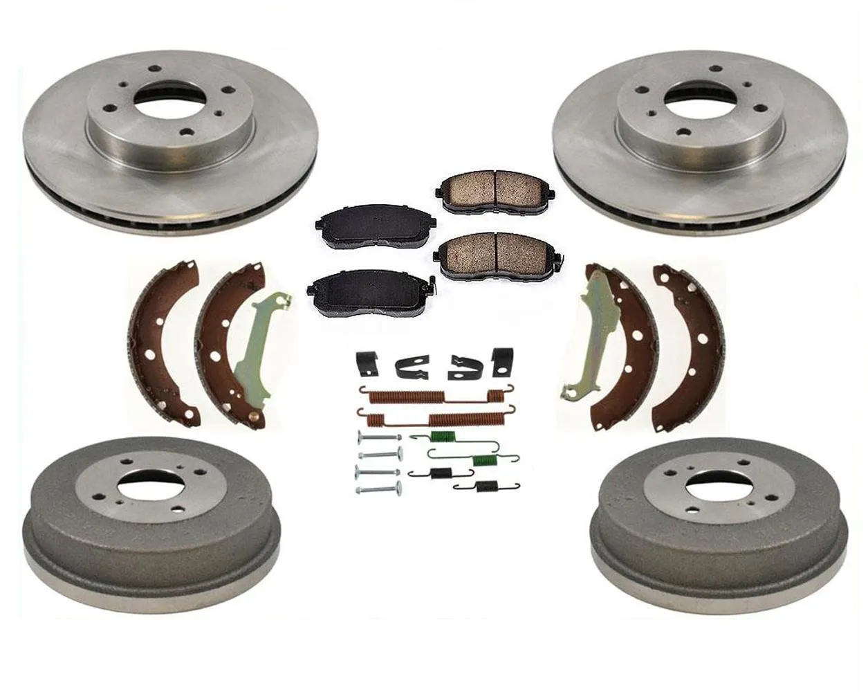 for 1999-2000 Nissan Altima 2.4L Front Disc Brake Rotors Drums Pads Shoes 7pc