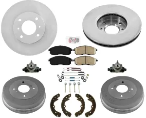 For Nissan Altima 2.4L 1999-2000 Front Brake Rotors Drums Pads Shoes Cylinders