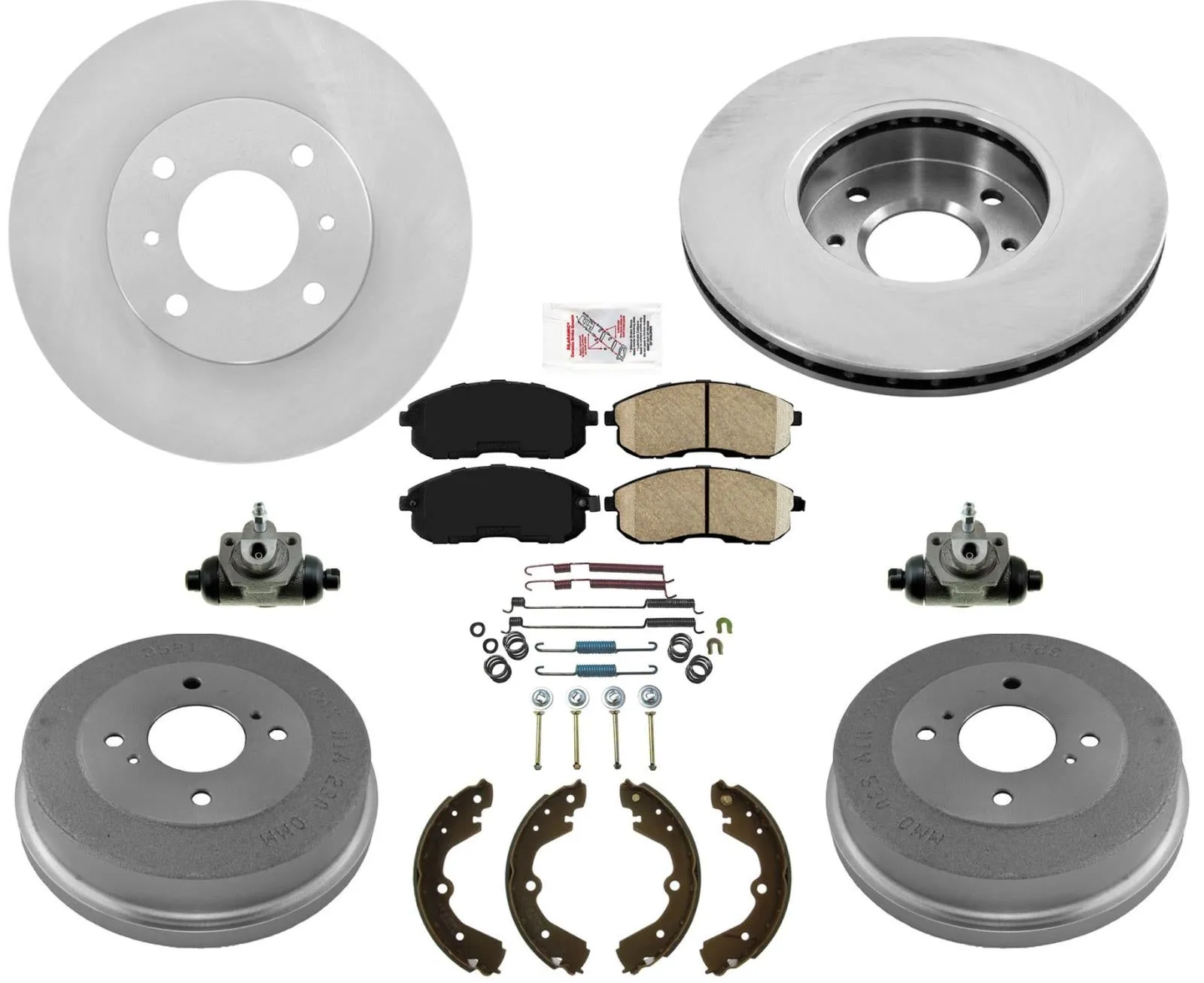 For Nissan Altima 2.4L 1999-2000 Front Brake Rotors Drums Pads Shoes Cylinders