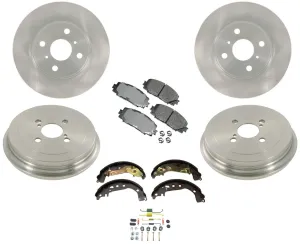 For Toyota Yaris 15-18 Brake Disc Rotors Pads Drums Brake Shoes Springs 7pc