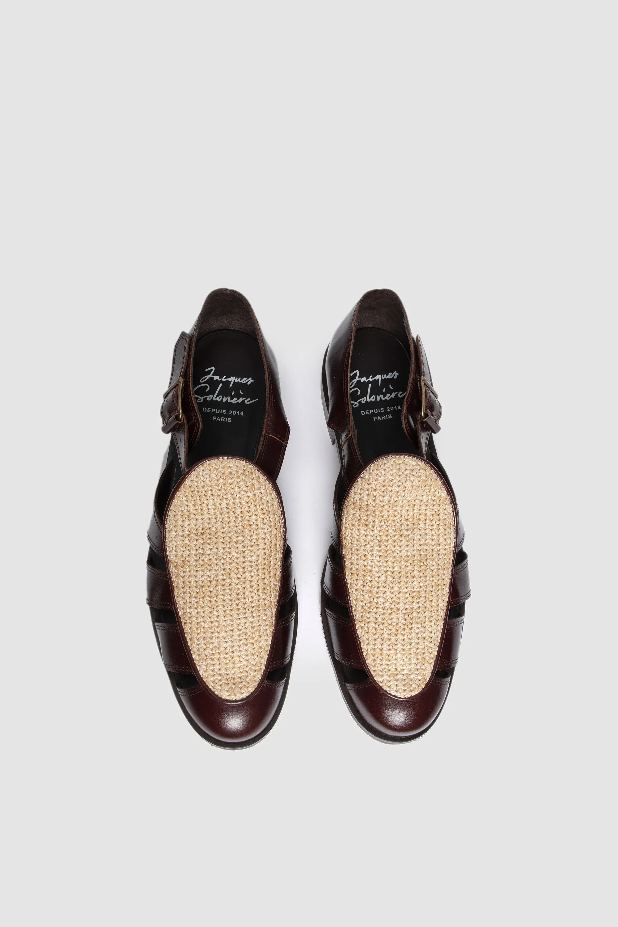 Franck Dark Brown/ Raffia Fabric Natural