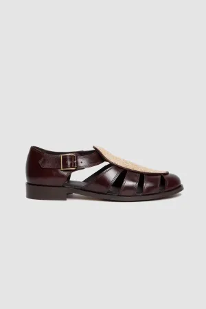 Franck Dark Brown/ Raffia Fabric Natural