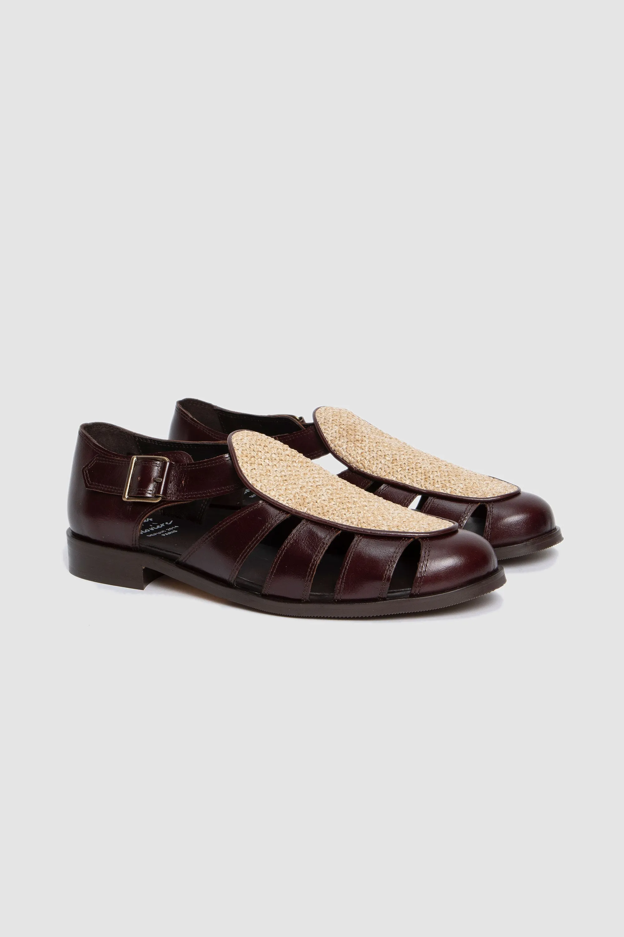 Franck Dark Brown/ Raffia Fabric Natural