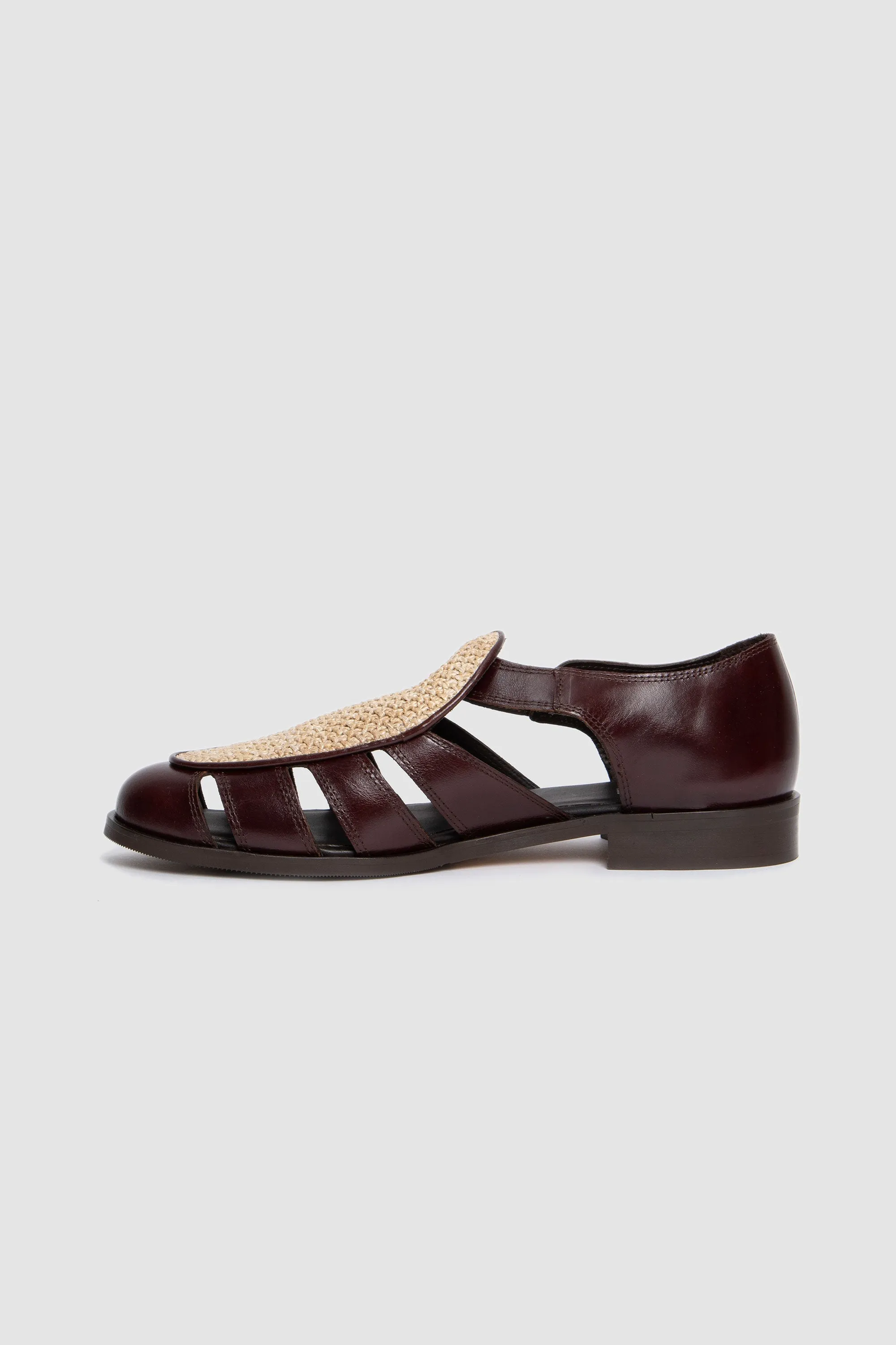 Franck Dark Brown/ Raffia Fabric Natural