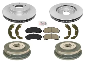 Front Rotors Brake Pads Rear Drums Brake Shoes for Chevrolet Equinox 2005-2006