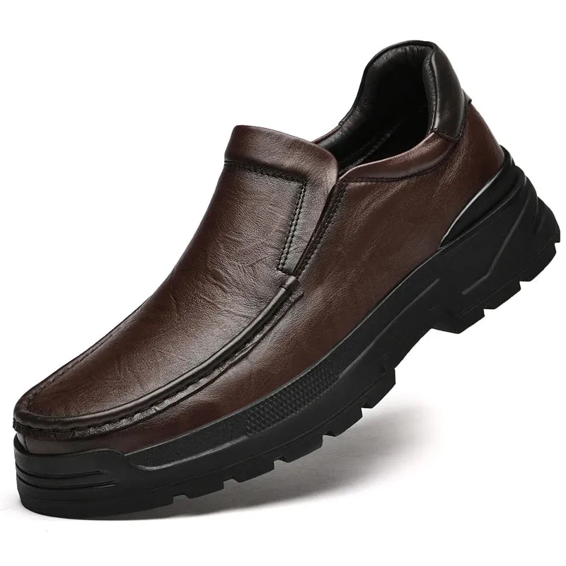 Hnzxzm Men Business Formal Shoes 100% Genuine Leather Men Shoes Office Work shoes British Style Men Shoes