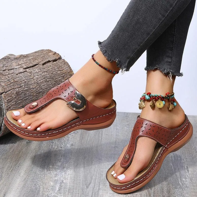 Hollow Out Roman Style Sandals for Women - Casual Comfort