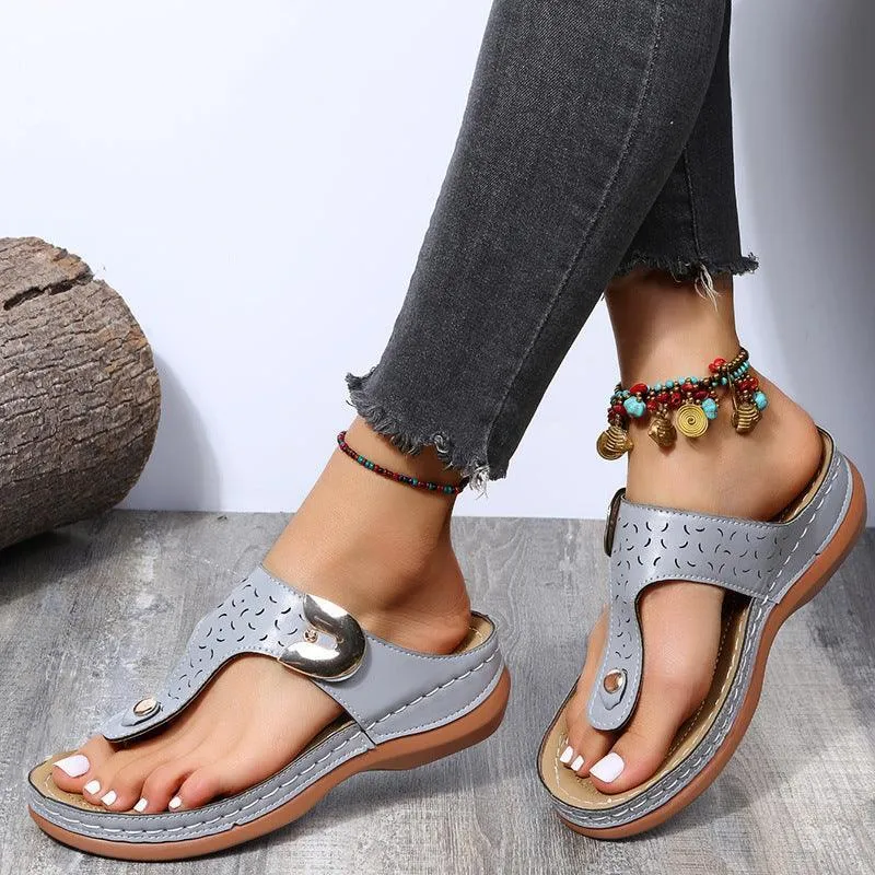 Hollow Out Roman Style Sandals for Women - Casual Comfort
