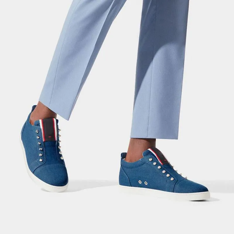 Low Top Spike Denim Sneaker