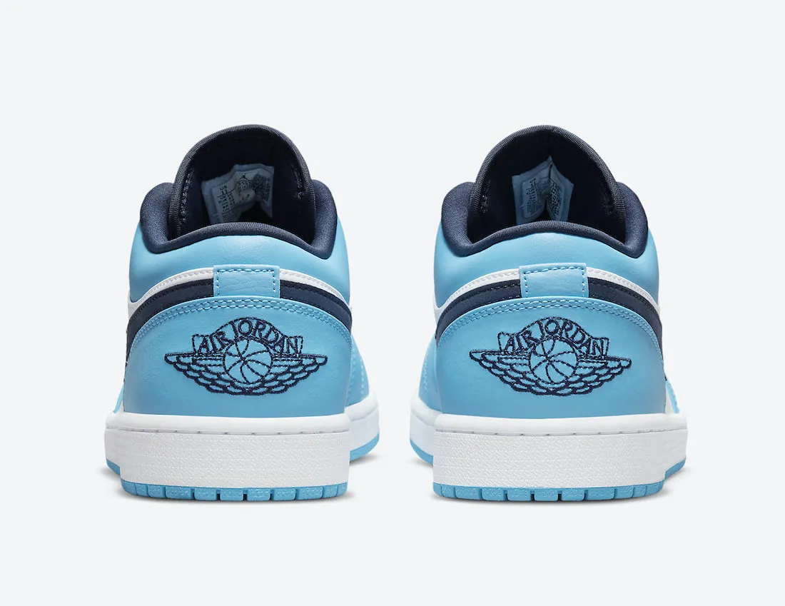 Men's Air Jordan 1 Low "Obsidian UNC" (White/Dark Powder Blue/Obsidian)(553558-144)