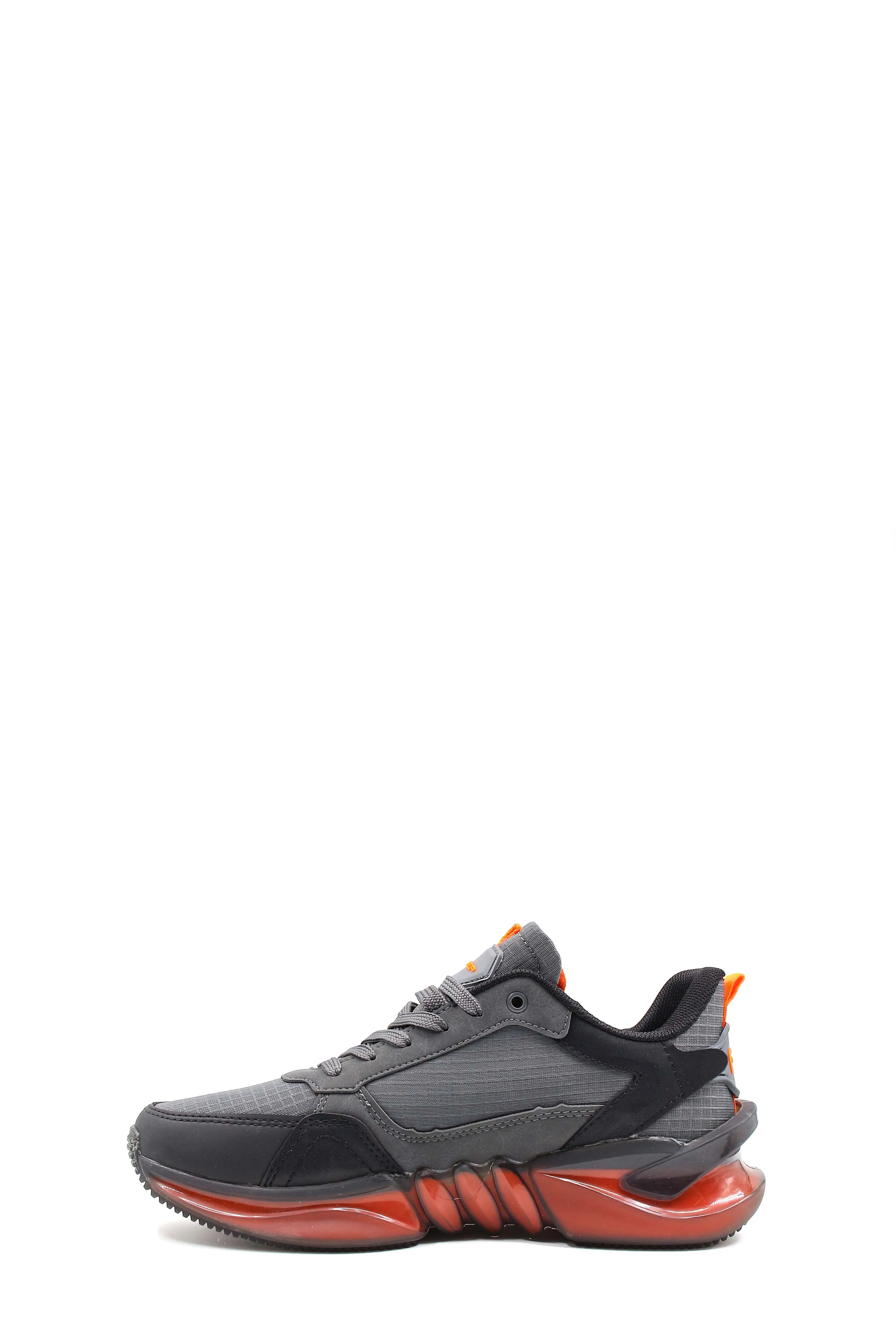 Men's Grey and Orange Athletic Sneakers - Wessi