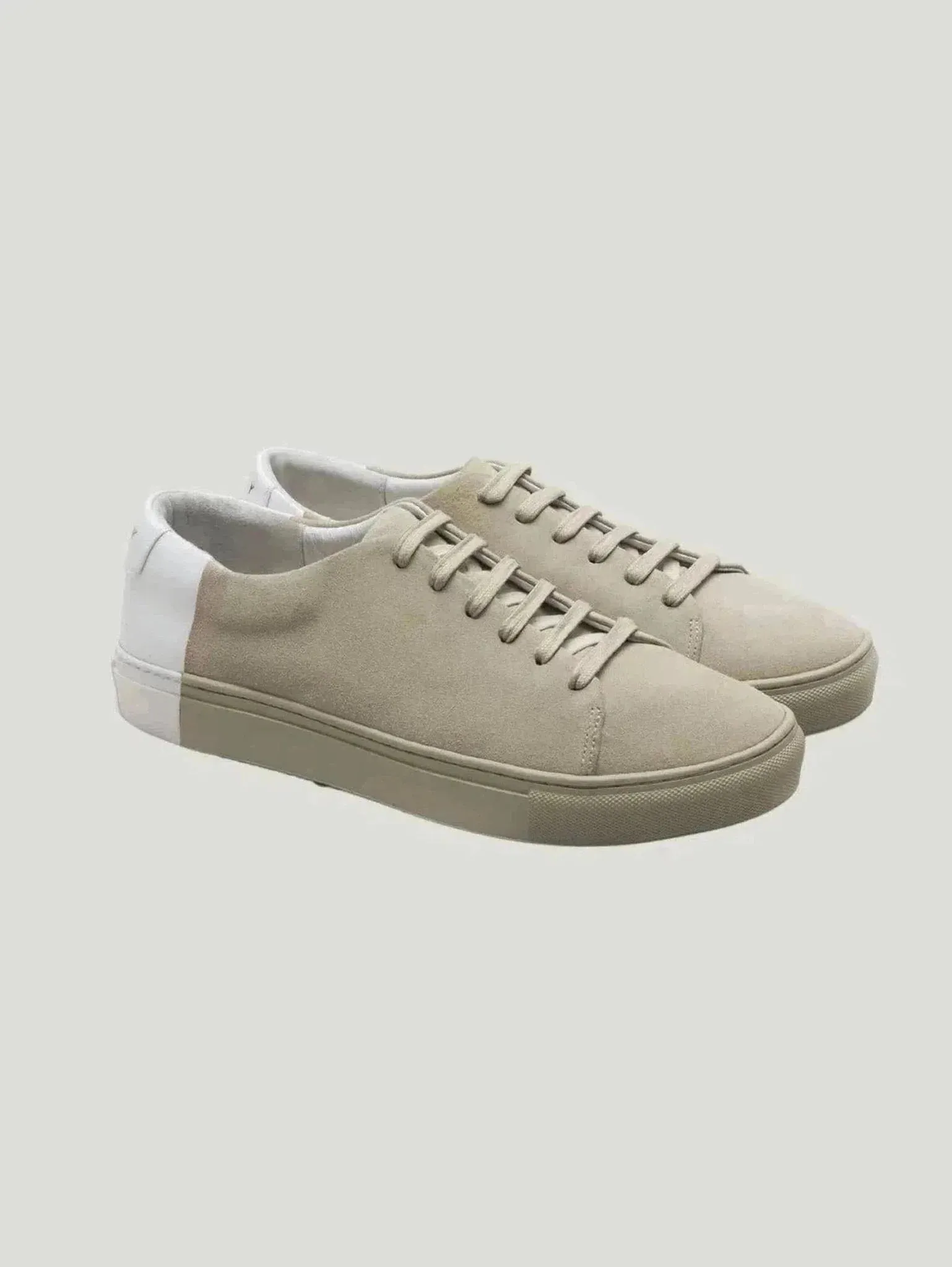 Men's Two-Tone Low Sneakers | Nappa Leather & Suede | Hand-Sewn Comfort with Arch Support | One Posh Closet