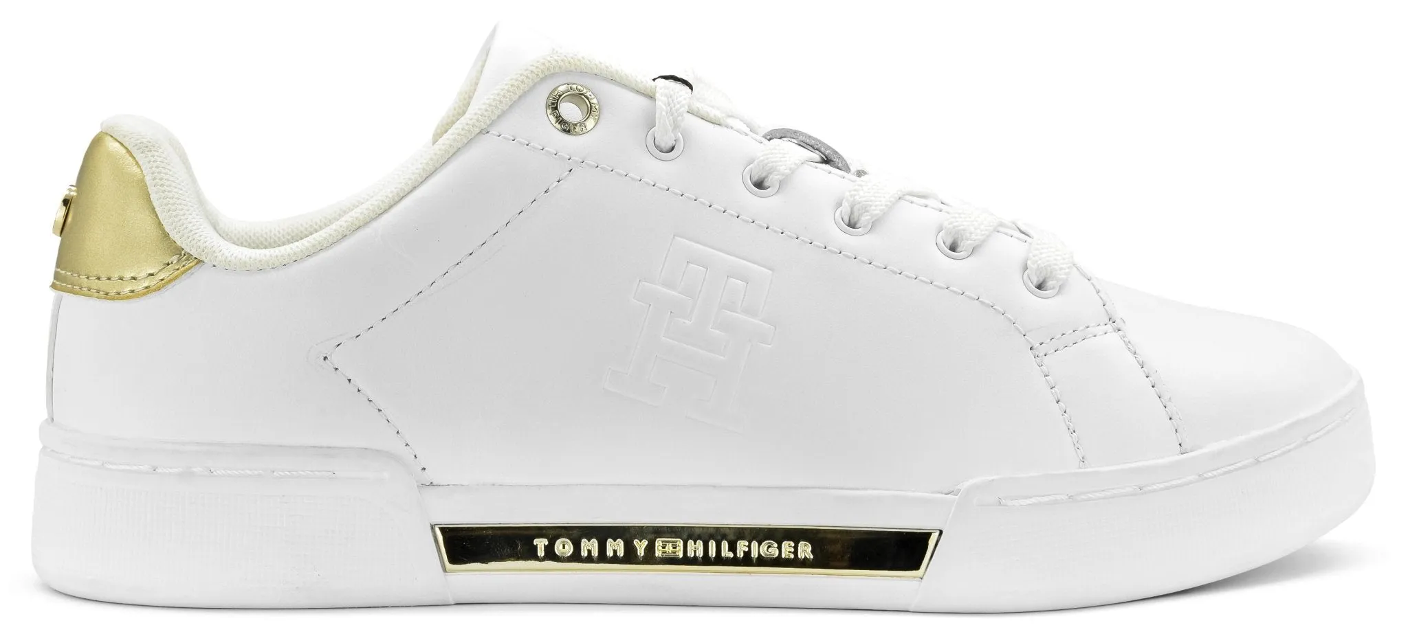 METALLIC MONOGRAM COURT TRAINERS